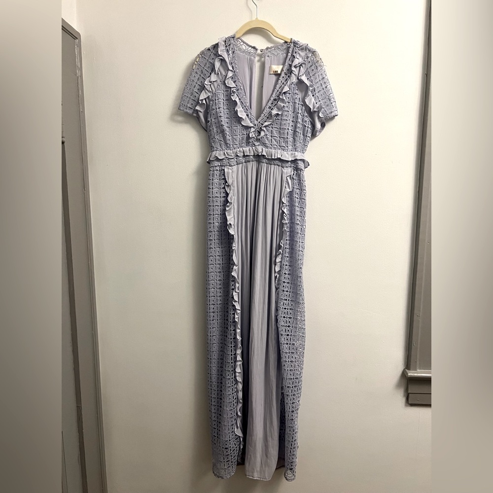 TJD Lavender Ruffle Maxi Sundress